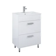 Szafki łazienkowe - Zestaw szafka z umywalką Iga 60 cm biała - miniaturka - grafika 1