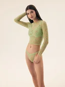 Bluzki damskie - Podkoszulka z długim rękawem Selina Bloovii jasnozielony S - miniaturka - grafika 1