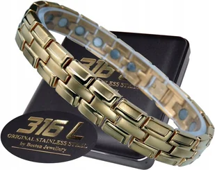 ZŁOTA ZDROWOTNA BRANSOLETA BRANSOLETKA MĘSKA MAGNETYCZNA MOCNE MAGNESY - Bransolety męskie - miniaturka - grafika 1