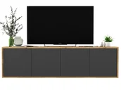 Szafki RTV - Ścienna szafka rtv dąb wotan + grafit M0-L99 - miniaturka - grafika 1