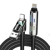 Pozostałe akcesoria do telefonów - Kabel 4w1 USB-C/USB-A do USB-C/Lightning Blitzwolf BW-HDC6 1.2m 240W RGB (czarny) - miniaturka - grafika 1