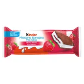 Desery dla dzieci - Kinder Mleczna Kanapka Biszkopt z nadzieniem mlecznym i nadzieniem truskawkowym 28 g - miniaturka - grafika 1