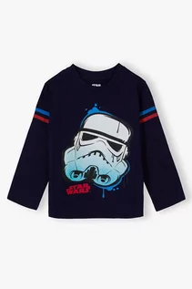 Bluzki dla chłopców - Granatowa bluzka z długim rękawem - Star Wars - grafika 1