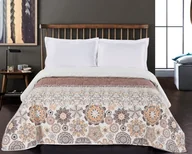Narzuty - DecoKing narzuta brązowy pomarańczowy biały narzuta na łóżko ze wzorem abstraktem dwustronna łatwa w utrzymaniu Alhambra Czekolada White Brown Chocolate chon/alhambra26 - miniaturka - grafika 1
