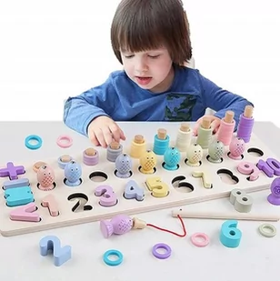 Trening Mózgu Montessori Puzzle Cyferki Drewno - Układanki dla dzieci - miniaturka - grafika 1