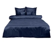 Pościel - Matex Pościel adamaszkowa 220x200 granatowa 47 jednobarwna 1cm paski - miniaturka - grafika 1