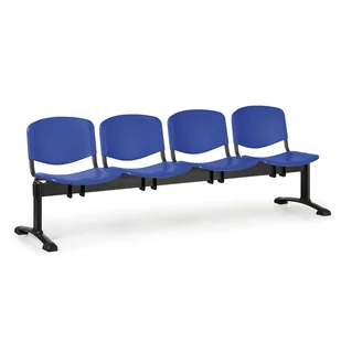 Euroseat Plastikowa ławka ISO, 4-siedziska, czarne nogi 300240 - Inne meble biurowe - miniaturka - grafika 1