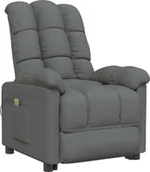 Fotele - Fotel z masażem, ciemnoszary, tkanina - miniaturka - grafika 1