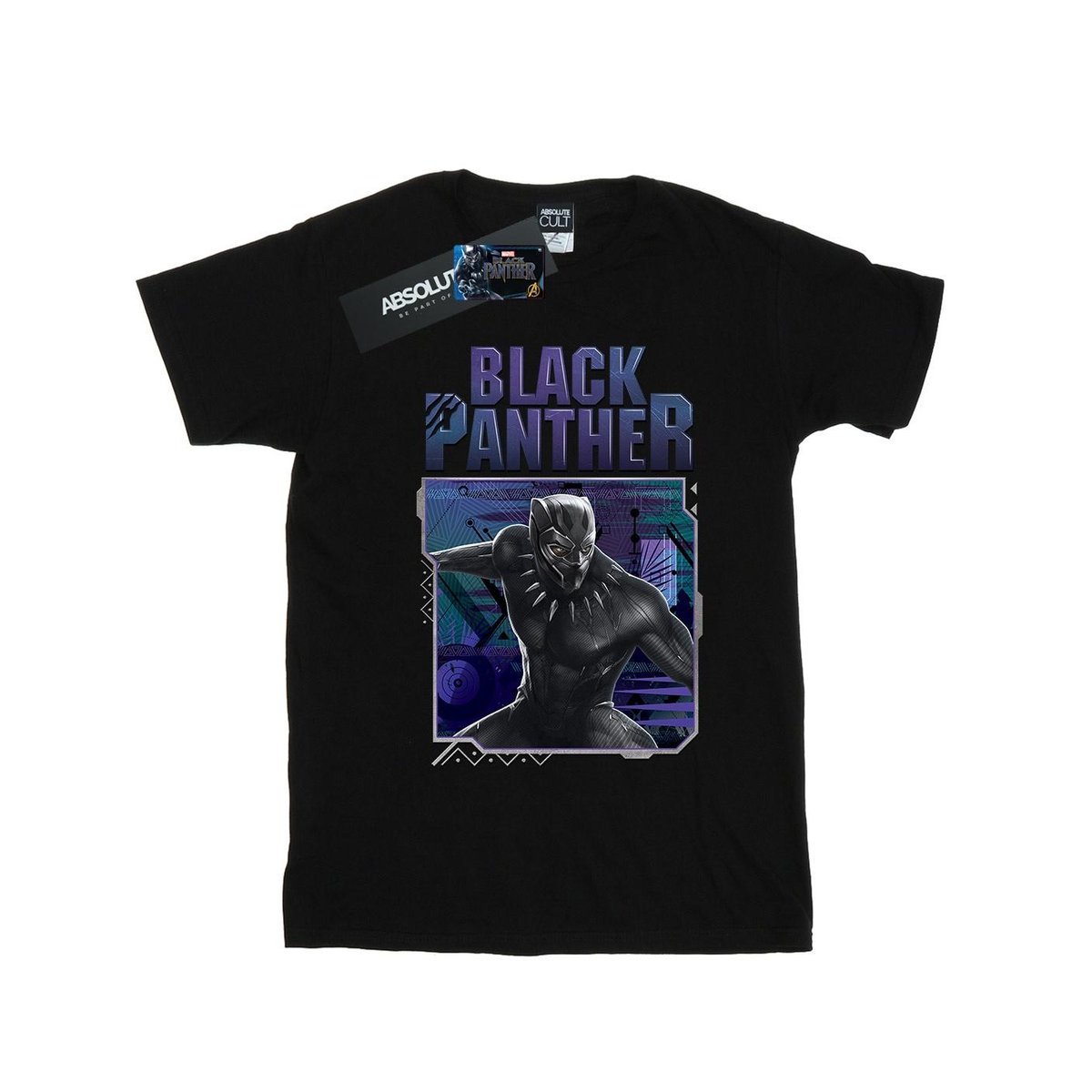 Marvel Męska Koszulka Z Odznaką Techniczną Czarnej Pantery (3XL / Czarny)
