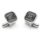 Spinki do mankietów i krawatów - Srebrne spinki do mankietów - Inicjały - Monogram - miniaturka - grafika 1