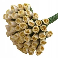 Zabawki kreatywne - KWIATY papierowe RÓŻYCZKI kremowe 8mm - 50szt - miniaturka - grafika 1