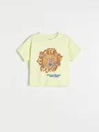 Bluzki dla niemowląt - Reserved - Bawełniany t-shirt z nadrukiem - zielony - miniaturka - grafika 1
