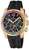 Zegarki damskie - Zegarek Festina F20611-3 Boyfriend Rainbow Chronograph - miniaturka - grafika 1