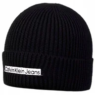 Czapki damskie - Calvin klein czapka institutional beanie black - miniaturka - grafika 1