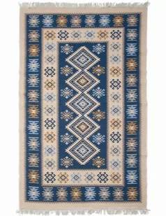 MULTI-DECOR Dywan Kilim niebieski 120 x 180 cm - Dywany - miniaturka - grafika 1
