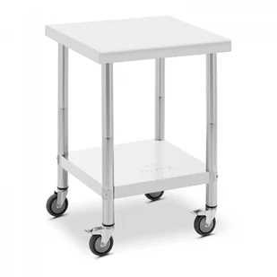 Stół ze stali nierdzewnej na kółkach - 60 x 60 cm - 120 kg ROYAL CATERING 10012806 RCAT-60/60-W - Meble gastronomiczne - miniaturka - grafika 1