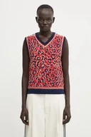 Swetry damskie - adidas Originals kamizelka z dodatkiem wełny Wb Knit Vest damski kolor granatowy lekki KD0335 - miniaturka - grafika 1