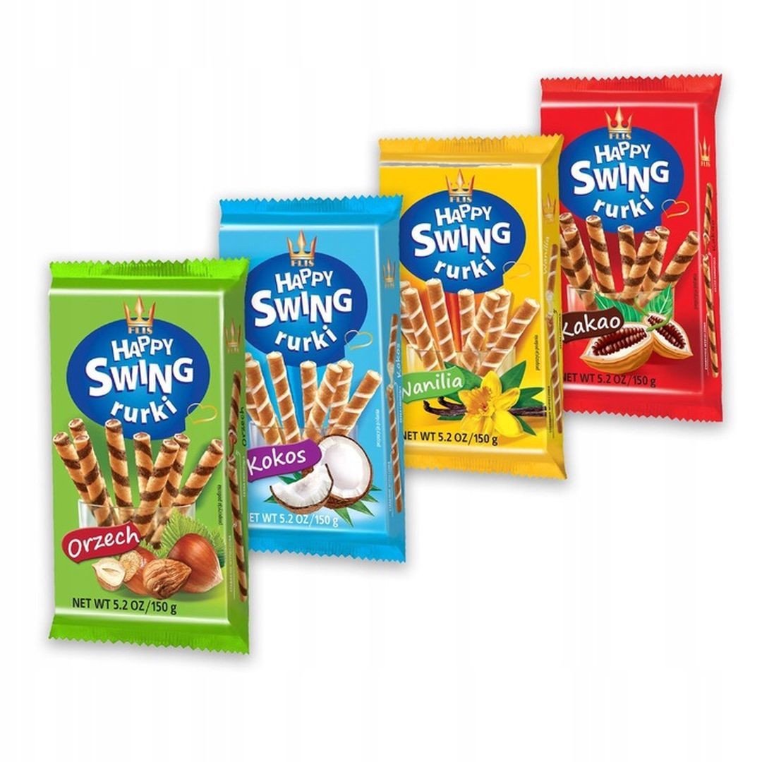 Flis Rurki Happy Swing Mix 4 smaków 150g x 4 sztuk