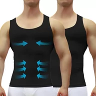 Koszulki męskie - MEETYOO Kompresja Tank Top Mężczyźni, Shapewear Bez rękawów Koszule Mięśniowe Siłownia Sport Podkoszulka Mężczyźni T-shirt Bodybuilding Trening Body Shaper Top - miniaturka - grafika 1