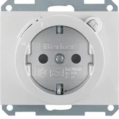 Wyłączniki światła i elektryczne - K.5 Gniazdo SCHUKO z wyłącznikiem róznicowo prądowym, alu - miniaturka - grafika 1