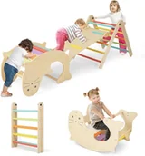 Girlandy - FANTASK Trójkąt wspinaczkowy ze zjeżdżalnią, 7 w 1, rusztowanie wspinaczkowe do użytku wewnątrz i na zewnątrz od 3 lat - miniaturka - grafika 1