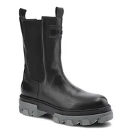 Botki damskie - Czarne Botki Nessi Damskie Wygodne Buty Jesienne - miniaturka - grafika 1