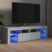 Szafki RTV - vidaXL Lumarko Szafka pod TV z oświetleniem LED, szarość betonu, 140x35x40 cm 804368 - miniaturka - grafika 1