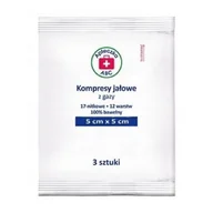 Apteczki i materiały opatrunkowe - SILESIAN PHARMA SP ZOO Kompresy jałowe z gazy 17-nitkowe 12-warstwowe 5 x 5 cm x 3 szt Apteczka ABC - miniaturka - grafika 1