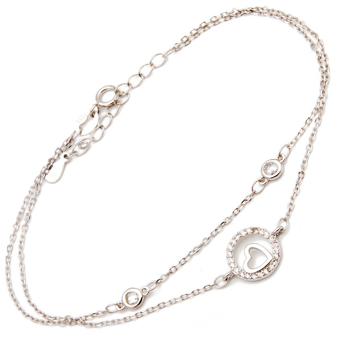 Srebrna bransoletka w koło miłości