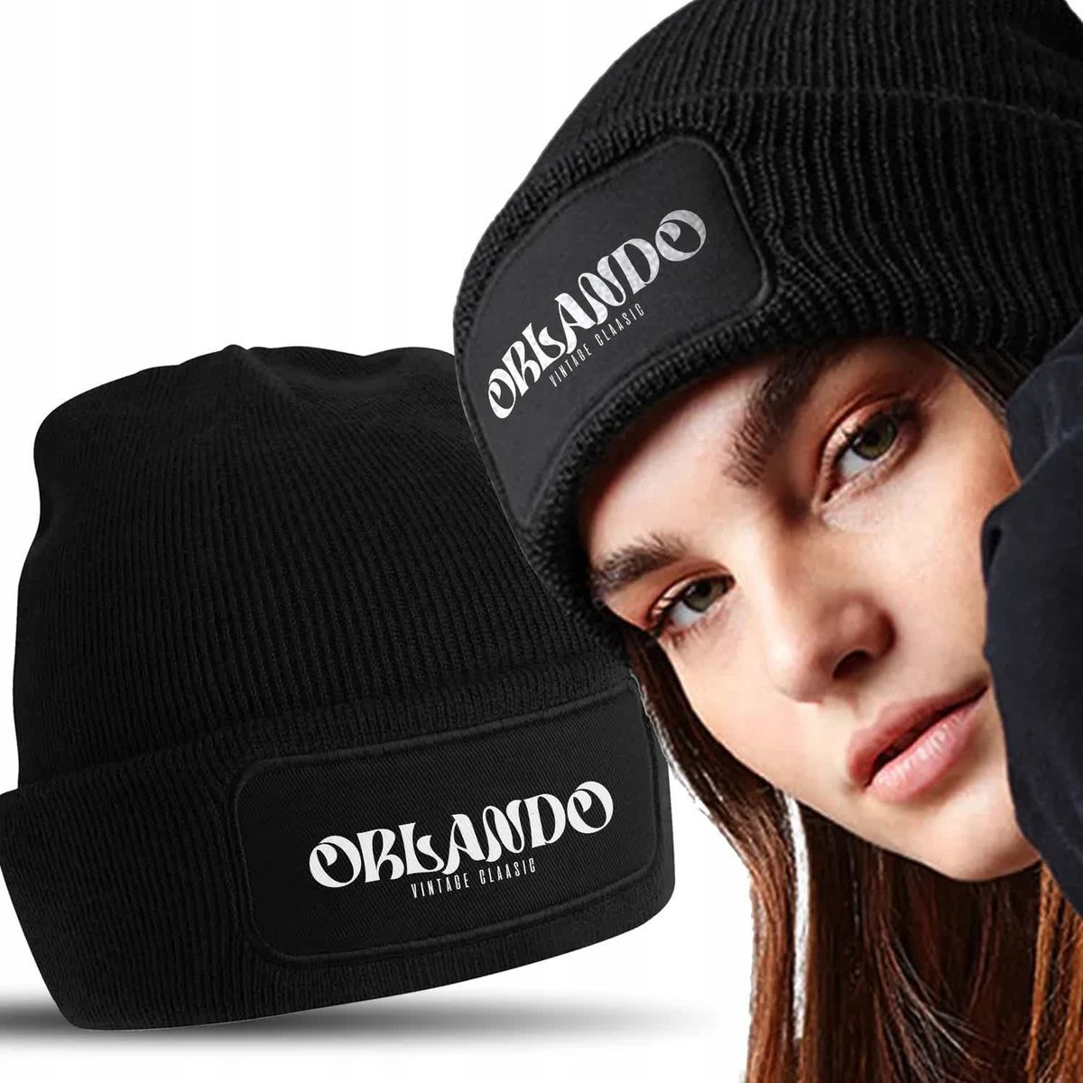 CZAPKA ZIMOWA KLASYCZNA CZARNA Orlando Wzory