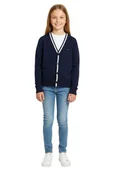 Bluzy dla chłopców - Sweter dziewczęcy Tommy Hilfiger Essential Cardigan granatowy -128 - miniaturka - grafika 1