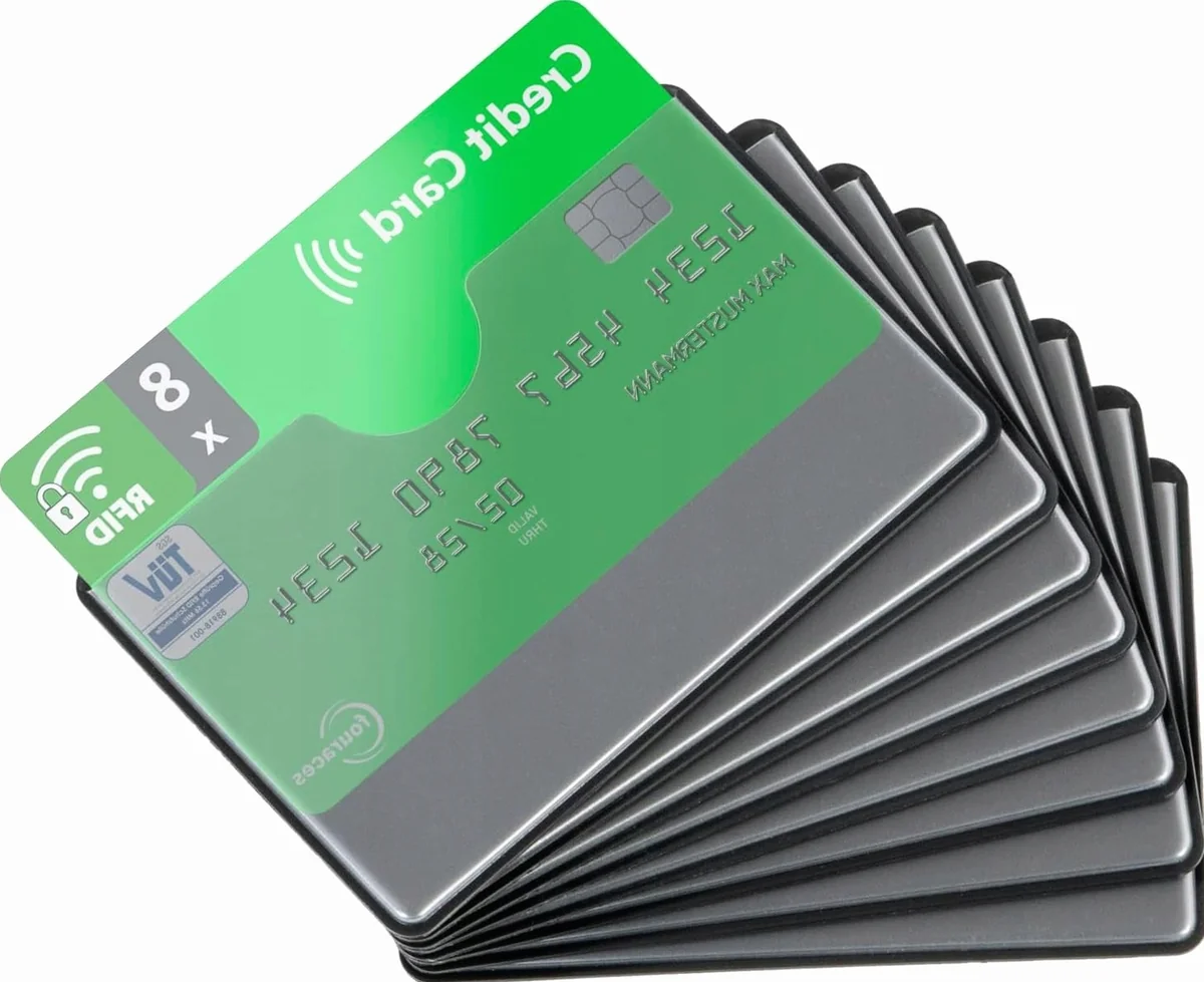 ETUI OCHRONNE 8 SZTUK PRZEŹROCZYSTE KARTY DOKUMENTY PLASTIKOWE BLOKADA RFID