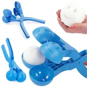 Sanki i ślizgacze - Śnieżkomat Narzędzie Do Robienia Kulek Ze Śniegu Śnieżynek Podwójny Automat Kulkomat Ballmaker Niebieski - miniaturka - grafika 1