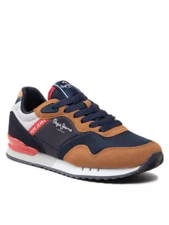 Buty dla chłopców - Pepe Jeans Sneakersy London One Basic B PBS30540 Granatowy - grafika 1