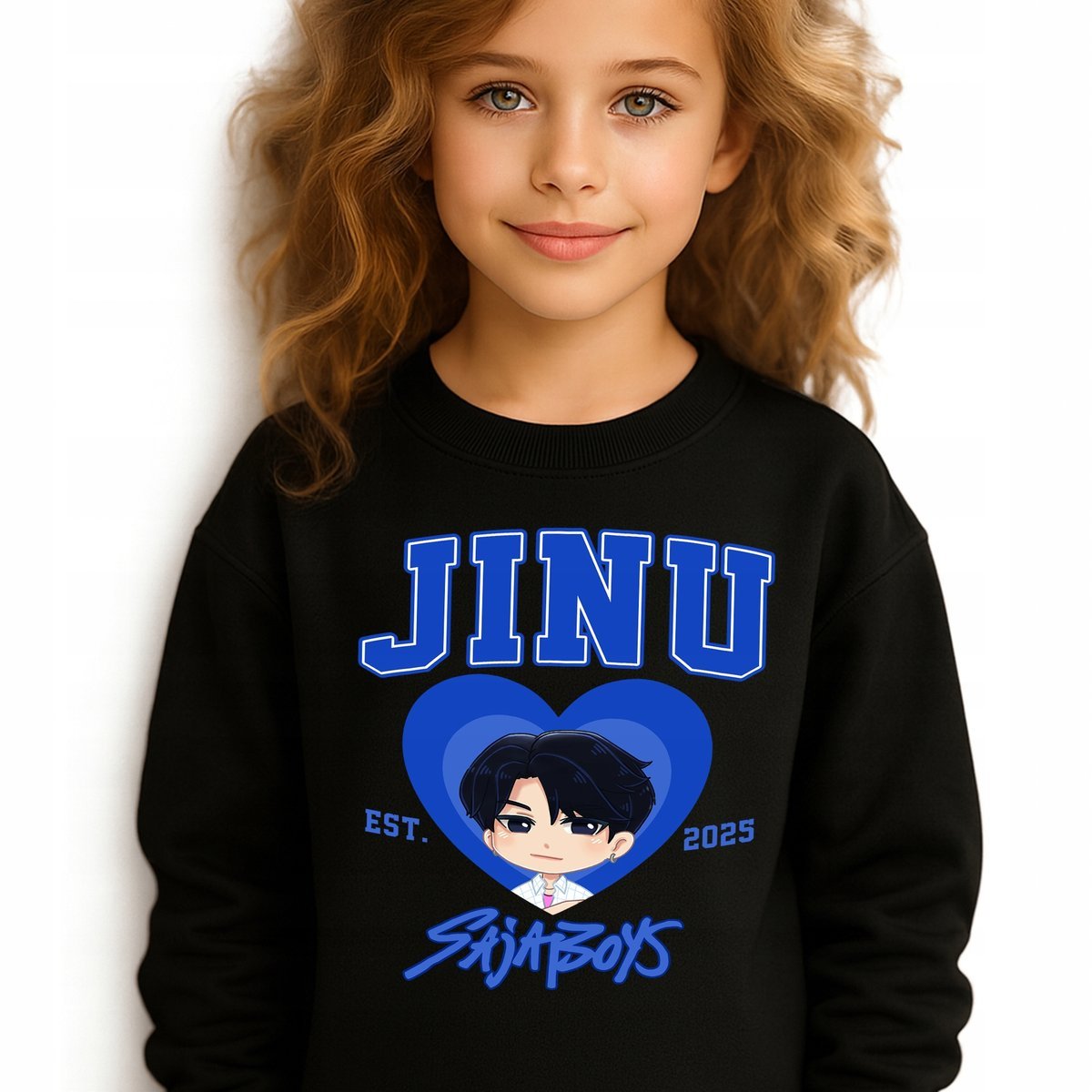 Bluza Dziecięca Czarna JINU SAJABOYS Do Szkoły K-pop Muzyka Wz Rozm 140 cm