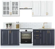Meble kuchenne - Klasyczne meble kuchenne 240 cm granatowy + biały W1-Z96 - miniaturka - grafika 1