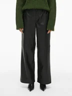 Spodnie damskie - Vila Spodnie "Vianne" w kolorze czarnym ze skóry syntetycznej - miniaturka - grafika 1