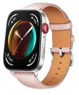 Akcesoria do smartwatchy - opaska pasek bransoleta LEATHER Huawei Watch FIT 3 pudrowa - miniaturka - grafika 1