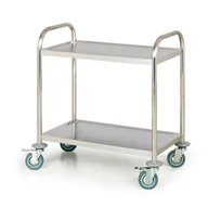 Wózki magazynowe - B2B Partner Nierdzewny wózek półkowy, 2 półki, 710x410 mm WT-A00401 - miniaturka - grafika 1