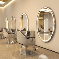 Meble fryzjerskie - Konsola konsoleta fryzjerska lustro rama aluminiowa LED 150x90 STD - miniaturka - grafika 1
