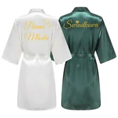 Bielizna nocna - ZESTAW 2 SZLAFROKI PANNA MŁODA ŚWIADKOWA ŚLUBNY PREZENT WIECZÓR PANIEŃSKI [WP-SZ-Z2] - miniaturka - grafika 1