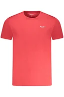 Koszulki męskie - PEPE JEANS MĘSKA KOSZULKA Z KRÓTKIM RĘKAWEM CZERWONA - miniaturka - grafika 1