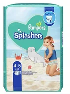 Pieluchy - Pampers Splashers Pieluchy Do Pływania Kąpieli Na Basen 4-5 9-15kg 11szt - miniaturka - grafika 1