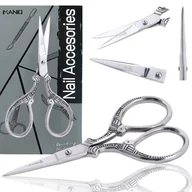 Akcesoria do paznokci - Nożyczki do paznokci skórek proste ostrza kosmetyczne manicure pedicure stal gabinet SPA srebrne - miniaturka - grafika 1