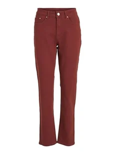 Vila Damskie spodnie Vistray RW Color Denim-NOOS, Fired Brick, 42/32, Fired Brick, 42W / 32L - Spodnie damskie - miniaturka - grafika 1