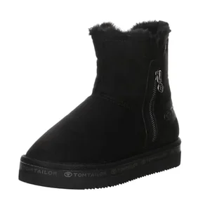 TOM TAILOR Damskie 6390320005 botki, czarne, 43 EU, czarny, 43 EU - Botki damskie - miniaturka - grafika 1