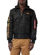 Kurtki męskie - Alpha Industries Męska kurtka bomberka, czarny/pomarańczowy, L - miniaturka - grafika 1