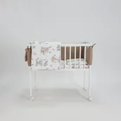 Łóżeczka i kojce - Łóżeczko dziecięce MINI 80x40cm białe z pościelą beżową - safari. - miniaturka - grafika 1
