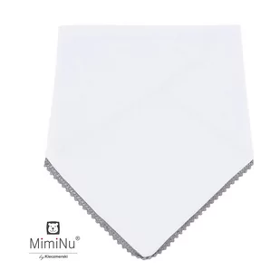 MimiNu by Kieczmerski, Apaszka-chusteczka z mini pomponikami, biały - Śliniaki i fartuszki - miniaturka - grafika 1
