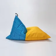 Fotele i pufy dla dzieci - Pufa Worek Dla Dzieci Ovni Long Żółto-Niebieski - miniaturka - grafika 1